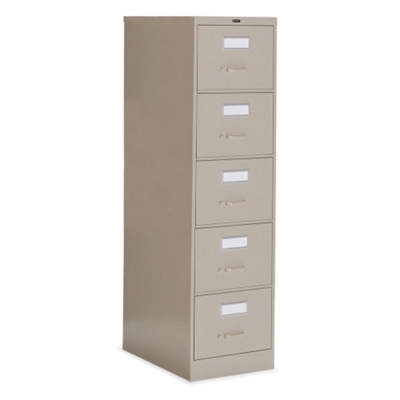 Heavy-Duty Five Drawer Letter Size Vertical File - 26-1/2"D, 34008