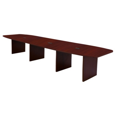 Hyperwork 12' Expandable Boat Shaped Conference Table with Data Ports, 44640