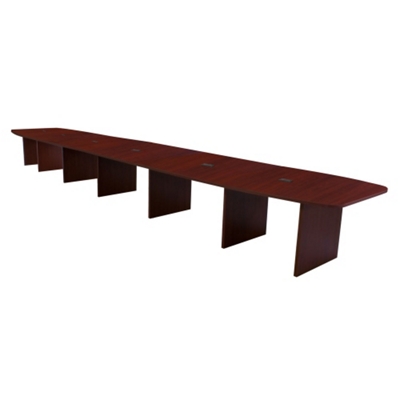 Hyperwork 24' Expandable Boat Shaped Conference Table with Data Ports, 44643