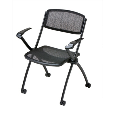 Mobile Mesh Stack Chair with Arms, 51356