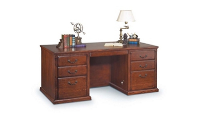 Burnished Oak Seven Drawer Desk