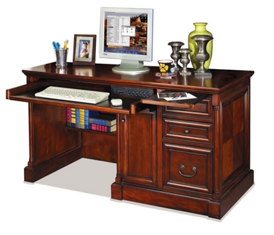 Cherry Cobblestone Single Pedestal Computer Desk