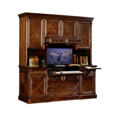 Cherry Traditional Credenza with Hutch