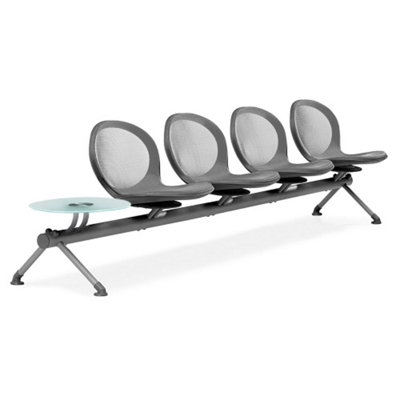 Steel Mesh Four Seat Beam with Table, CD03434