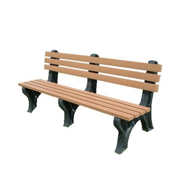 6' Recycled Plastic Outdoor Bench with Back, 85152