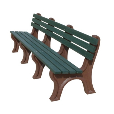 8' Recycled Plastic Outdoor Bench with Back, 85153