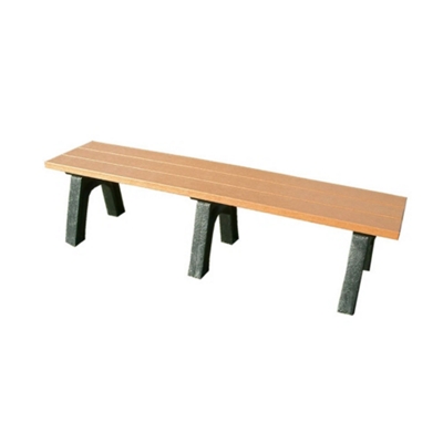 Recycled Plastic 6' Traditional Outdoor Flat Bench, 85170
