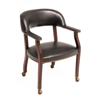 Traditional Vinyl Captains Chair with Casters, CD02097
