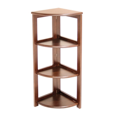 Wood Three-Shelf Corner Bookcase - CD02176 and more Bookcases