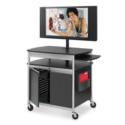 Mobile Multimedia Cart with Locking Cabinet, 43152