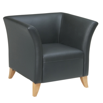 Black Leather with Maple Finish Legs