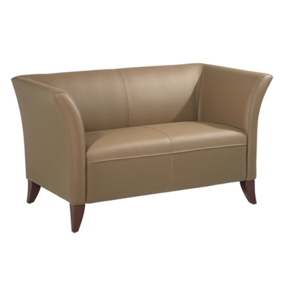 Taupe Leather with Cherry Finish Legs
