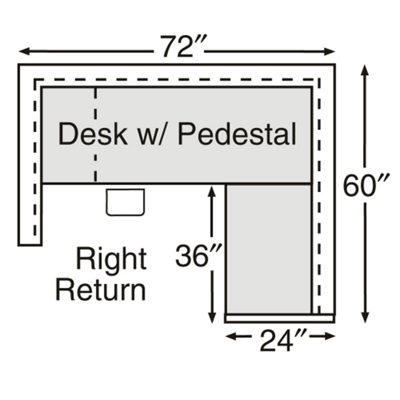 Line Art with Dimensions for Right Return