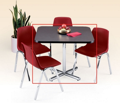 Breakroom Table with Chrome Base - 42 Square or Round