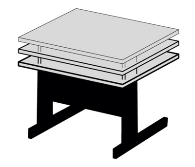 Adjust height to meet age and wheelchair needs.
