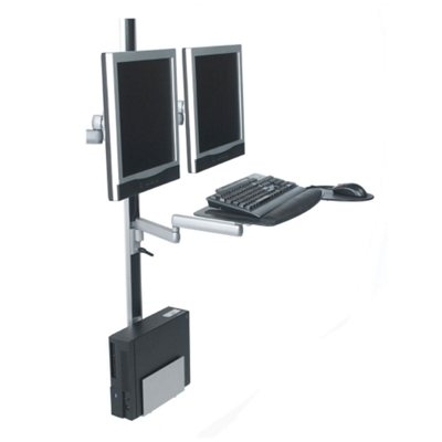 CPU Stations with Dual Monitor Arms and Keyboard Tray Arm, 43127
