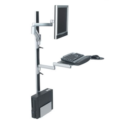 CPU Station wtih Gas Assisted Monitor Arm and Extended Keyboard Tray, 43129