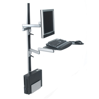 CPU Station with Manual Adjustment Monitor and Keyboard Arms, 43132