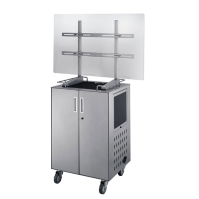 Deluxe AV Cart with Flat Panel TV Mount Bracket Connected