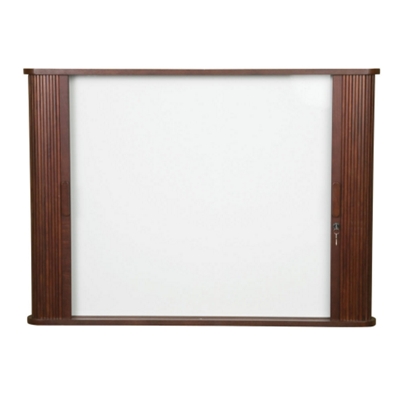 Enclosed Whiteboard Cabinet with Tambour Doors, 80261
