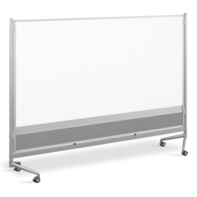 8'W x 6'H Dual Sided Mobile Whiteboard/Corkboard, 80291