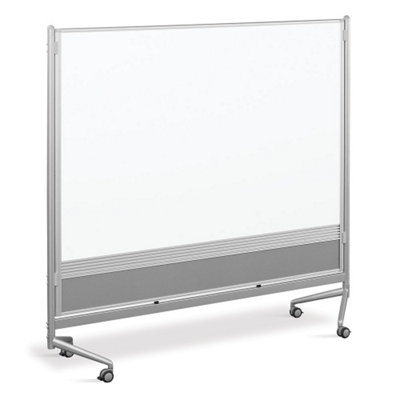 6'W x 6'H Dual Sided Mobile Whiteboard/Corkboard, 80293