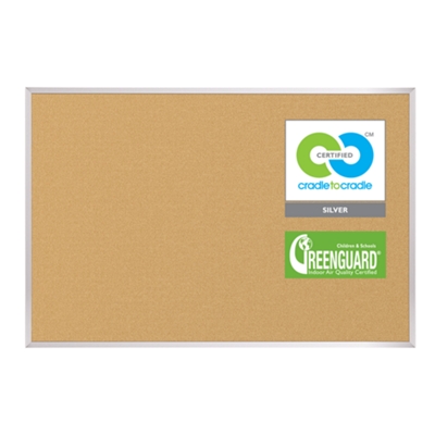 6'W x 4'H Eco-Friendly Cork Board, 80304