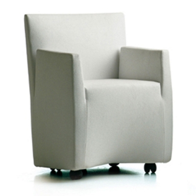 White Faux Leather Guest Chair, 51317