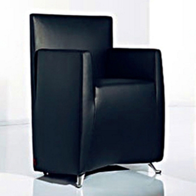 Black Faux Leather Guest Chair, 51318