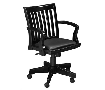 Wood Chair with Leather Seat, 55475