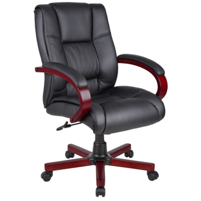Mid-Back Conference Chair with Wood Frame, 55540