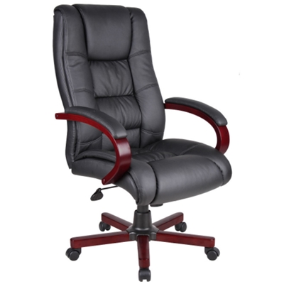 High-Back Executive Chair with Wood Frame, 55541