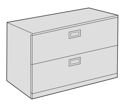 42" Two Drawer Lateral File