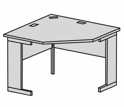 Freestanding Corner Work Table with Straight Front  - 42 x 30