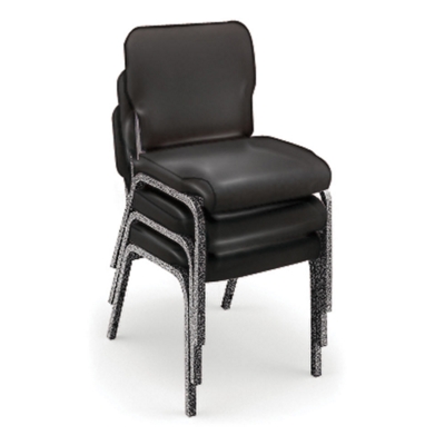 Chairs can stack up to eight high; shown in vinyl.