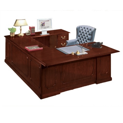 Traditional Executive U-Desk with Right Bridge, 10040