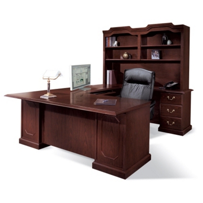 U-Desk with Right Bridge and Hutch, 11994