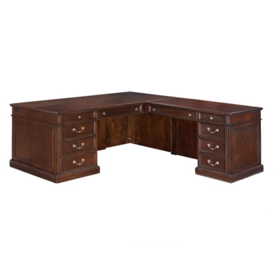 Garnet Cherry 72" Wide Executive L-Desk with Right Return, 13015