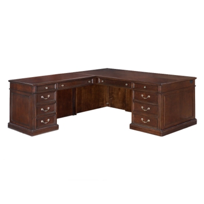 Garnet Cherry 66" Wide L-Desk with Left Return, 13014