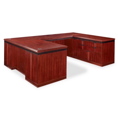 Americus U-Desk with Right Bridge and Personal File, 13029