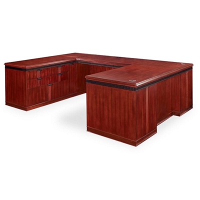 Americus U-Desk with Left Bridge and Personal File, 13030