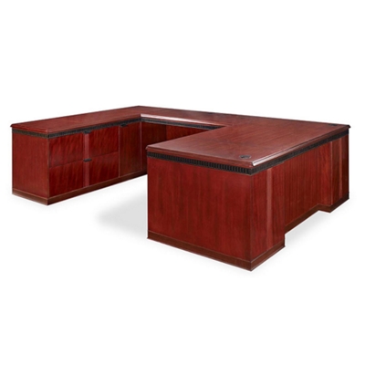 Americus U-Desk with Left Bridge and Lateral File, 13034