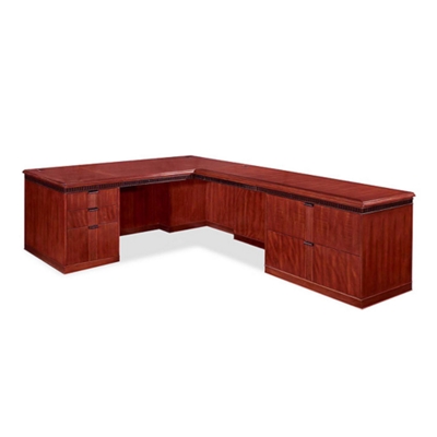 Americus 108" L-Desk with Lateral File and Right Return, 13039
