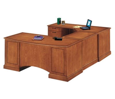 Executive Cherry U-Desk with Left Bridge
