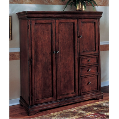 Computer Armoire shown with doors closed.