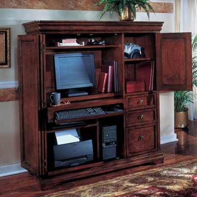 Chocolate Patina Computer Armoire, 15474