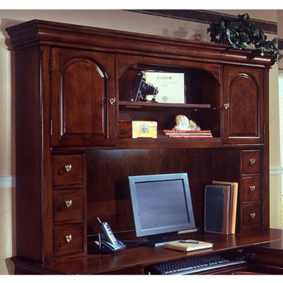 66"W Chocolate Patina Overhead Storage Hutch, 15478