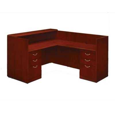 Reception L-Desk with Right Return and Radius Edge, 15904
