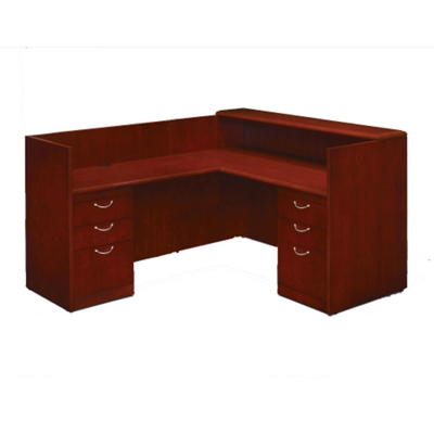 Reception L-Desk with Left Return and Radius Edge, 15905