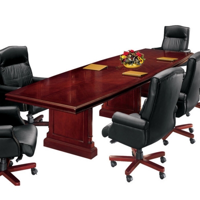 English Cherry Traditional Boat Shape Conference Table - 144 x  48